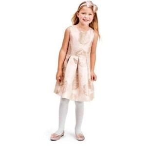 Children's Place Dress Girls 10 Pink Gold Jacquard Party‎ Special Occasion NWT